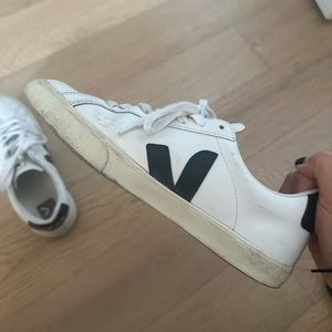 Veja white sneakers with black V